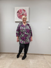 Lade das Bild in den Galerie-Viewer, Tunika Jersey von Aprico Größe 46/48 bis 58/60 Pink Schwarz Weiß
