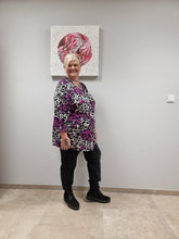 Lade das Bild in den Galerie-Viewer, Tunika Jersey von Aprico Größe 46/48 bis 58/60 Pink Schwarz Weiß
