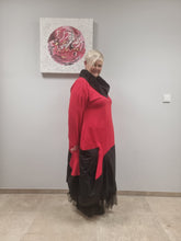 Load image into Gallery viewer, Mädchenglück Kleid Rot -Schwarz und Schwarz-Schwarz Memory Taft 3 Größen 38 bis 60
