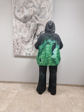 Lade das Bild in den Galerie-Viewer, Zweiteiler  mit Jacke und Marlene Hose in Smaragd Grün und Schwarz Einheitsgröße bis Gr 64
