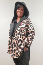 Lade das Bild in den Galerie-Viewer, CNG Blazer Jacke mit Leoprint und Kapuze Gr 42 bis 64
