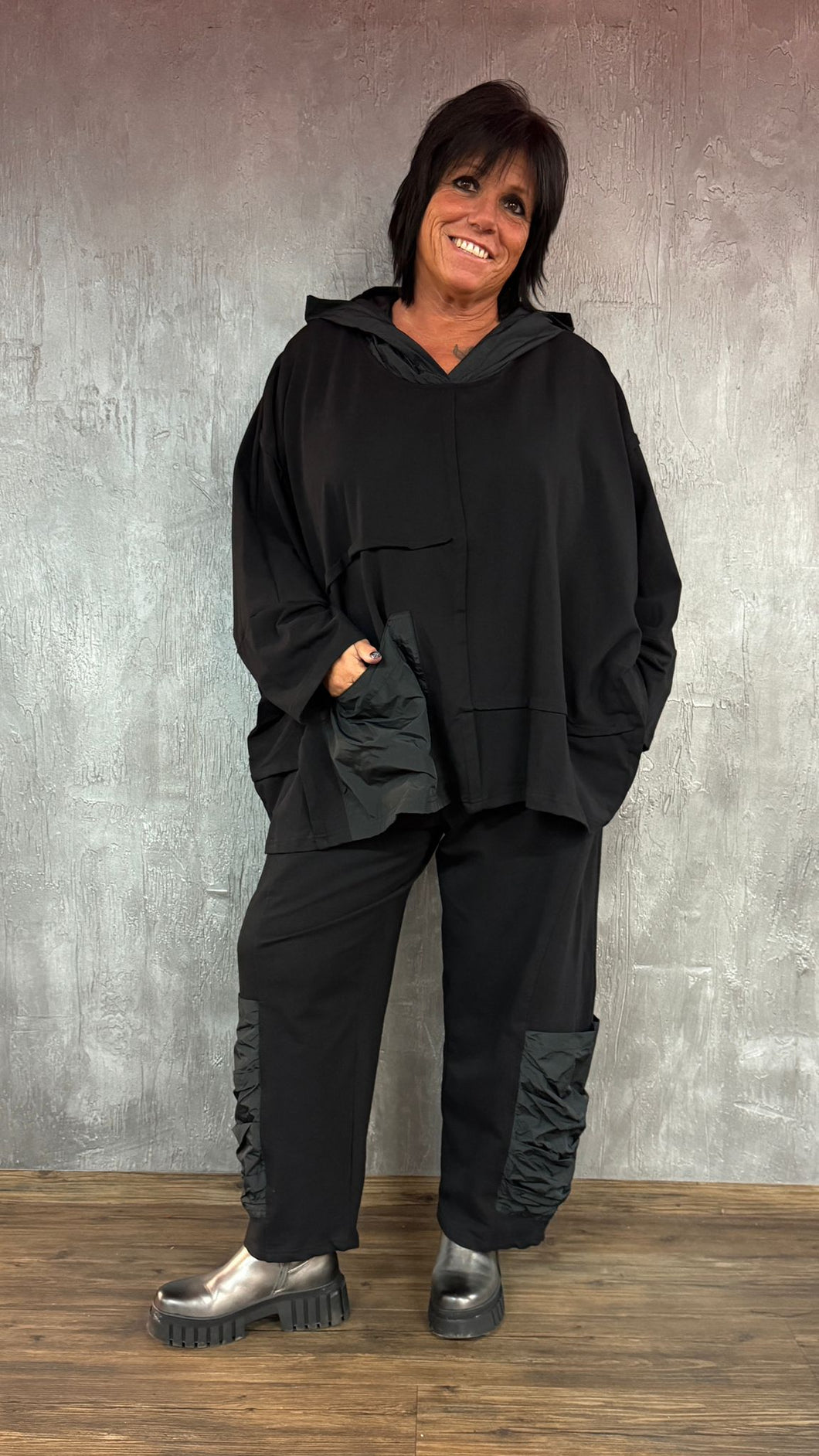 Mädchenglück Hoodie Einheitsgröße in Schwarz - Onesize/ Oversized