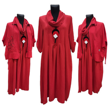 Lade das Bild in den Galerie-Viewer, Kleid Mädchenglück in 3 Farben Grau Rot und Schwarz bis Größe 58/60
