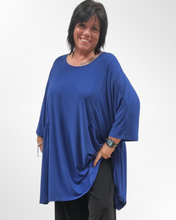 Lade das Bild in den Galerie-Viewer, CNG Oversized Tunika aus Viskose Jersey Gr 40 bis 64 in Blau
