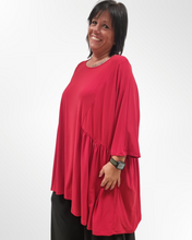 Lade das Bild in den Galerie-Viewer, CNG Oversized Tunika aus Viskose Jersey Gr 40 bis 64 in Rot
