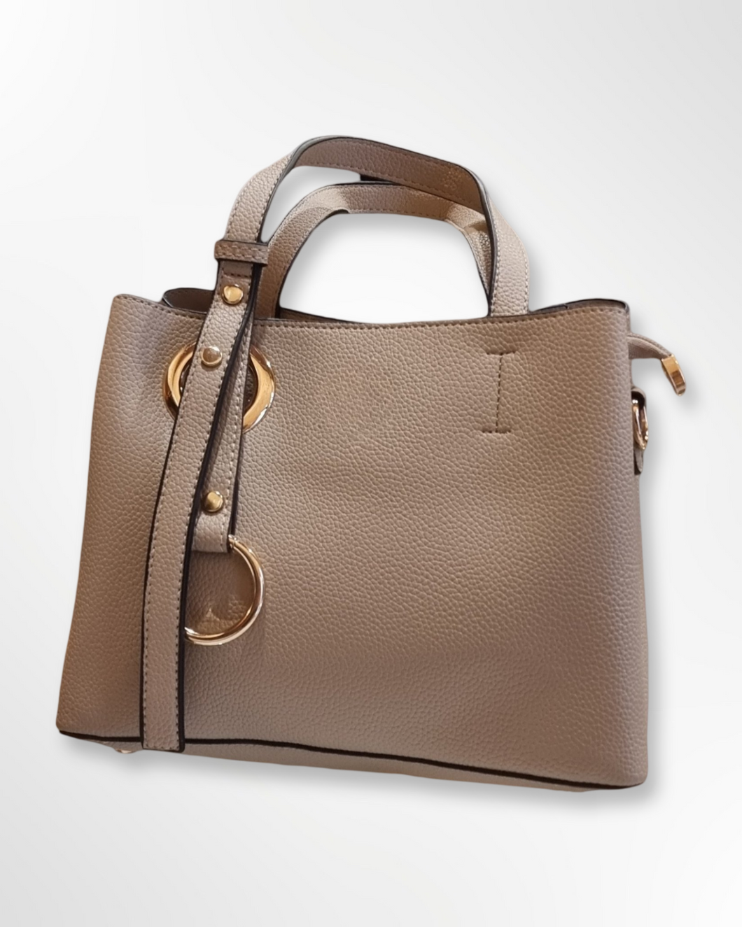 Tasche Beige mit Henkel und abnehmbaren Riemen