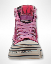 Lade das Bild in den Galerie-Viewer, Rebecca White Sneaker Zebra Velvet Fuchsia
